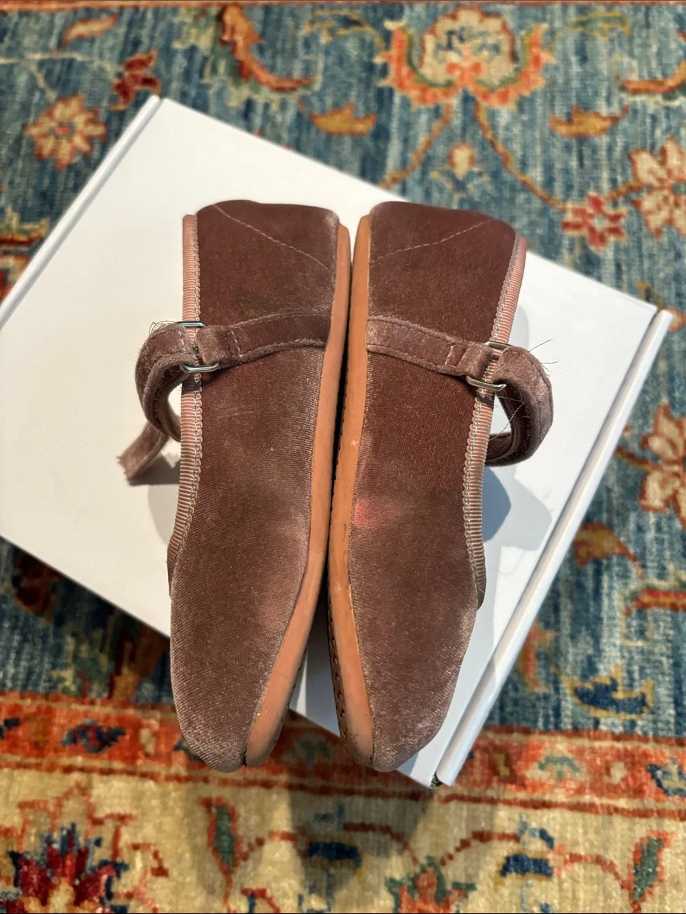 Ten Little Toddler Velvet Mary Jane Shoes - Dusty Pink 10.5